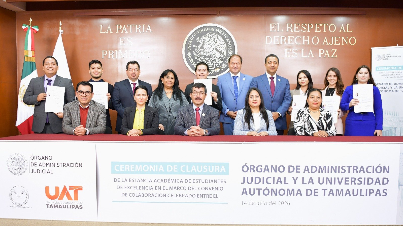 Estudiantes de Excelencia de la Universidad Concluyen Estancia en el Órgano de Administración Judicial