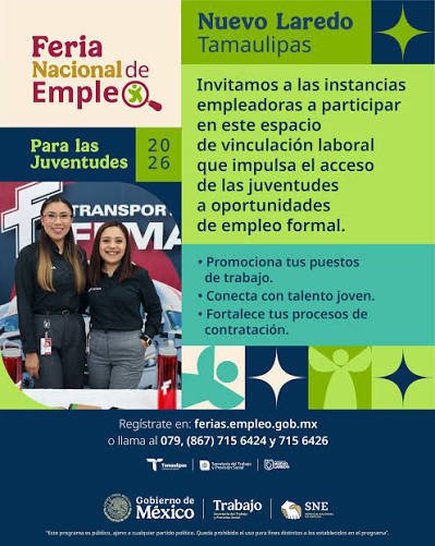 Feria de empleo acerca vacantes formales a jóvenes de Nuevo Laredo