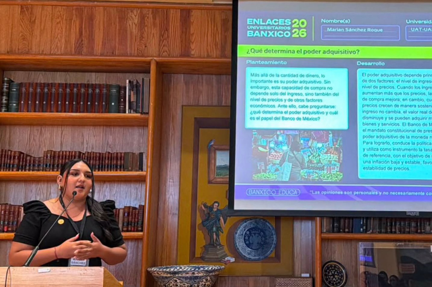 Destaca Alumna de la Universidad en Proyecto de Banxico